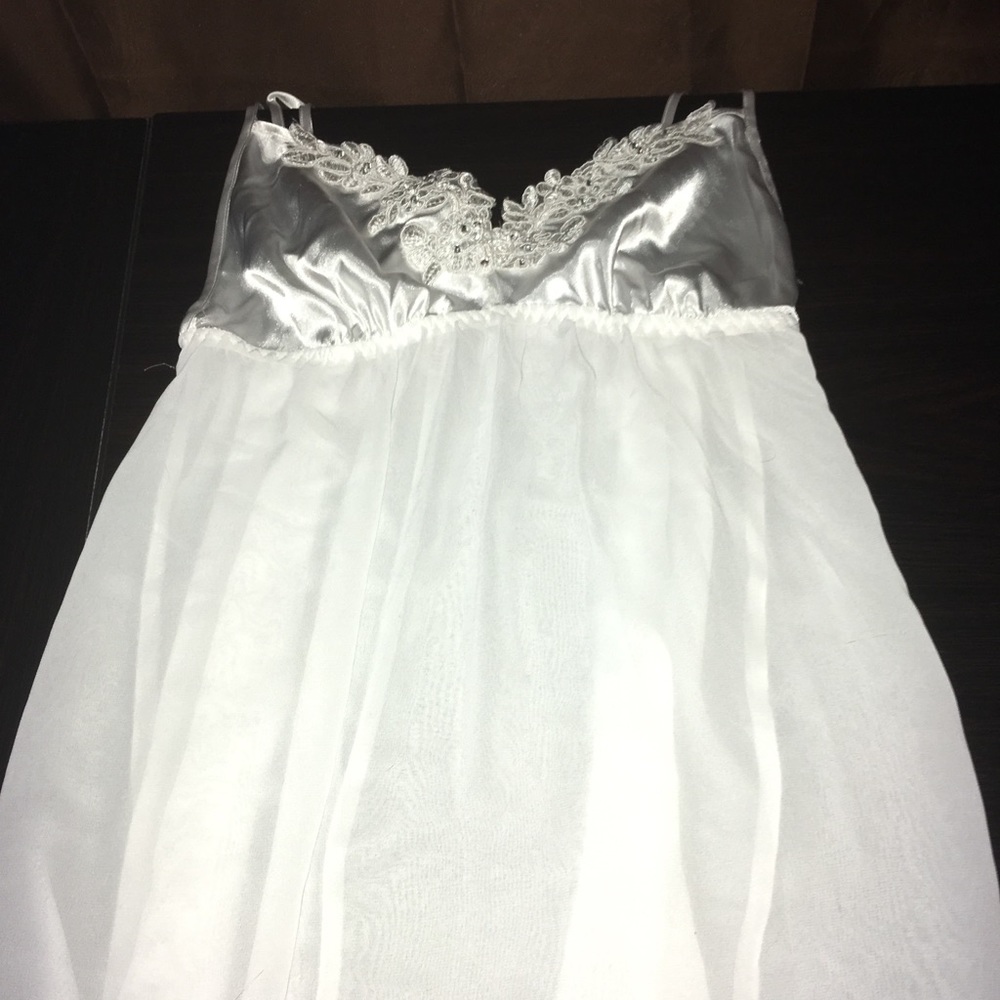 White silk lingerie cami top